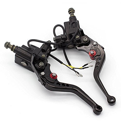 PROCNC 7/8" 22mm Universal Adjustable Double Master Cylinder Reservoir Hydraulic Brake Clutch Levers Set fit 50CC-300CC Street Motorcycle Scooter Kawasaki Yamaha Honda Suzuki KTM BMW - Thumbnail 3