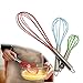 Vhabob Silicone Whisk, Balloon Whisk Set, Egg Frother, Milk and Egg Beater Blender,Stainless Steel & Silicone Kitchen Whisk for Blending, Whisking, Beating, Stirring, Set of 3, Red, Blue, Green