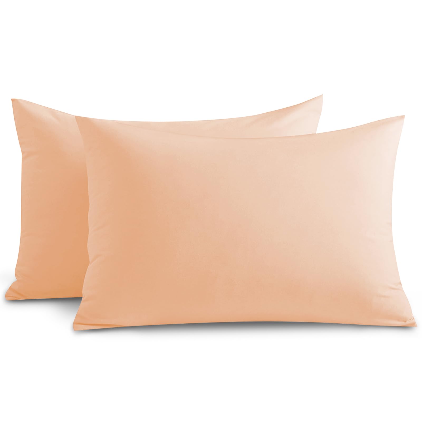 Yorkshire Bedding Peach Pillow Cases 2 Pack 100% Soft Brushed Microfiber Pillowcases with Envelope Closure- Fade & Stain Resistant Housewife Pillow Case 50 X 75 Cm