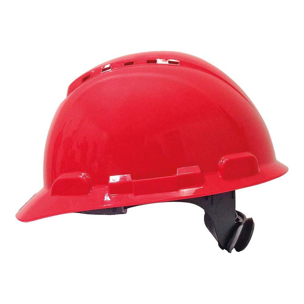 3M Hard Hat, Ratchet, Ventilated, Red, H-700N-RD