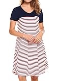Zeagoo Women's Tunic Swing T-Shirt Dress Short Long Sleeve Striped Tunic Dress