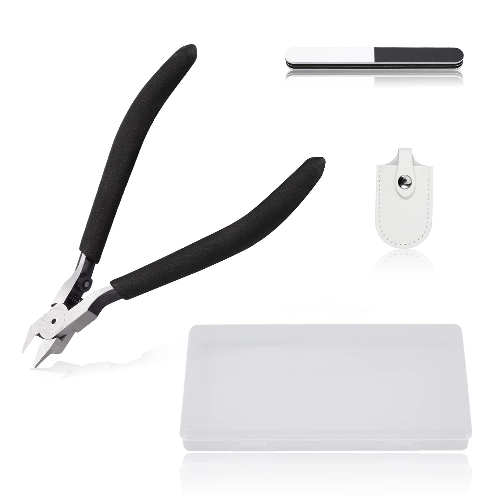 LEONTOOL Model Tools Kit, 5 Inches Single Blade Nipper, Model Nipper with Polishing Block, Ultimate Nipper for Plastic Model