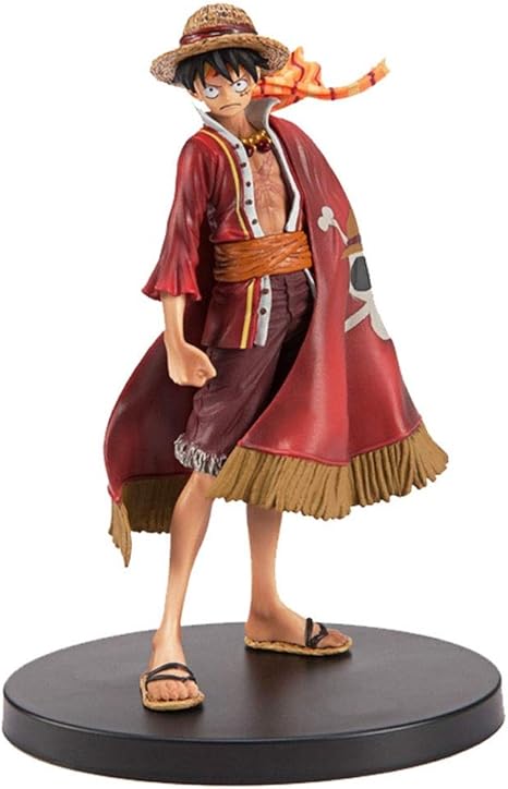 Amazon Co Jp 日本のアニメワンピース図ワンピースマント麦わらのルフィpvcアクションフィギュアのおもちゃデコレーショングッズモデルのおもちゃの17センチメートル H 10 24 Color Orange ホーム キッチン