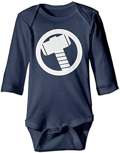 ZHEME Thor Hammer Logo Long Sleeve Romper Playsuit For 6-24 Months Boys Girls