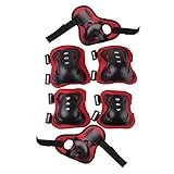 Kipten 6pcs Set Kid Roller Skating Skateboard Elbow Knee Pads Wrist Protective Adjustable Guard Gear Pad Children Cycling Bicycle Sports