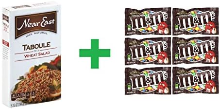 Near East Wheat Salad Taboule Mix 5.25 OZ (Pack of 10) + (6 Pack of M&amp;M Milk Chocolate 1.69oz)