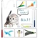 8 Pcs Cat Feather Toy, Cat Toy Wand, Teaser Wand Toy Set, Wineecy Cat Toys Interactive Retractable Wand Rod with Assorted Feather Toy for Exercising Kitten or Cat (Feather Toys)