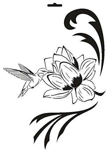 UMR-Design W-008 Hummingbird Textil- / wallstencil Size A4