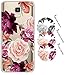 Galaxy J6 2018 Case, Galaxy J6 Case with Flowers BAISRKE Slim Shockproof Clear Floral Pattern Soft Flexible TPU Back Cove for Samsung Galaxy J6 2018/J600 [Purple Flowers]