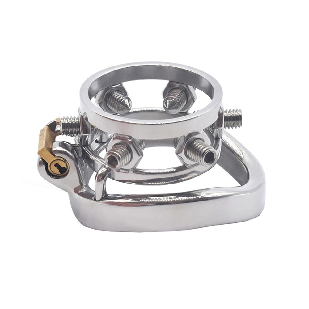 Bondage Masters Male Chastity Device Surgical Grade Stainless Steel, Adjustable Pain Screw Cage