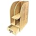 Ikee Design Oak Color Adjustable Wooden Desk Organizer For Desktop Accessories & Office Supplies