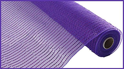 Wide Foil Deco Poly Mesh Ribbon, 10 Inches x 30 Feet (Purple, Purple Foil)