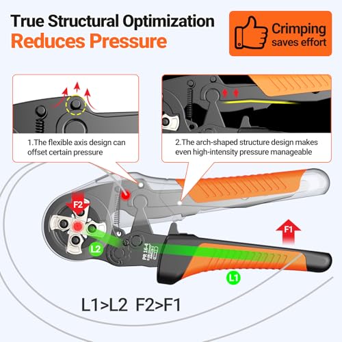 Crimpzangen Aderendhülsen Set, Preciva Crimpzange 0,08-16mm² Aderendhülsenzange mit 350 Twin und 950 Einzeilige Aderendhülsen Set für Heimwerker und industrieller Bedarf Presszange 16mm2 thumbnail 3