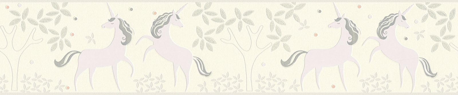 A.S. Création Boys & Girls 6 Border with Unicorns 5.00 m x 0.13 m Grey Purple White Made in Germany 369902 36990-2