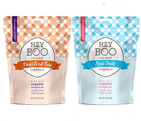 NEW! Coconut Caramels 4 oz, (Thai Tea + Sea Salt) Non Dairy, Made with Coconut Oil, Non GMO