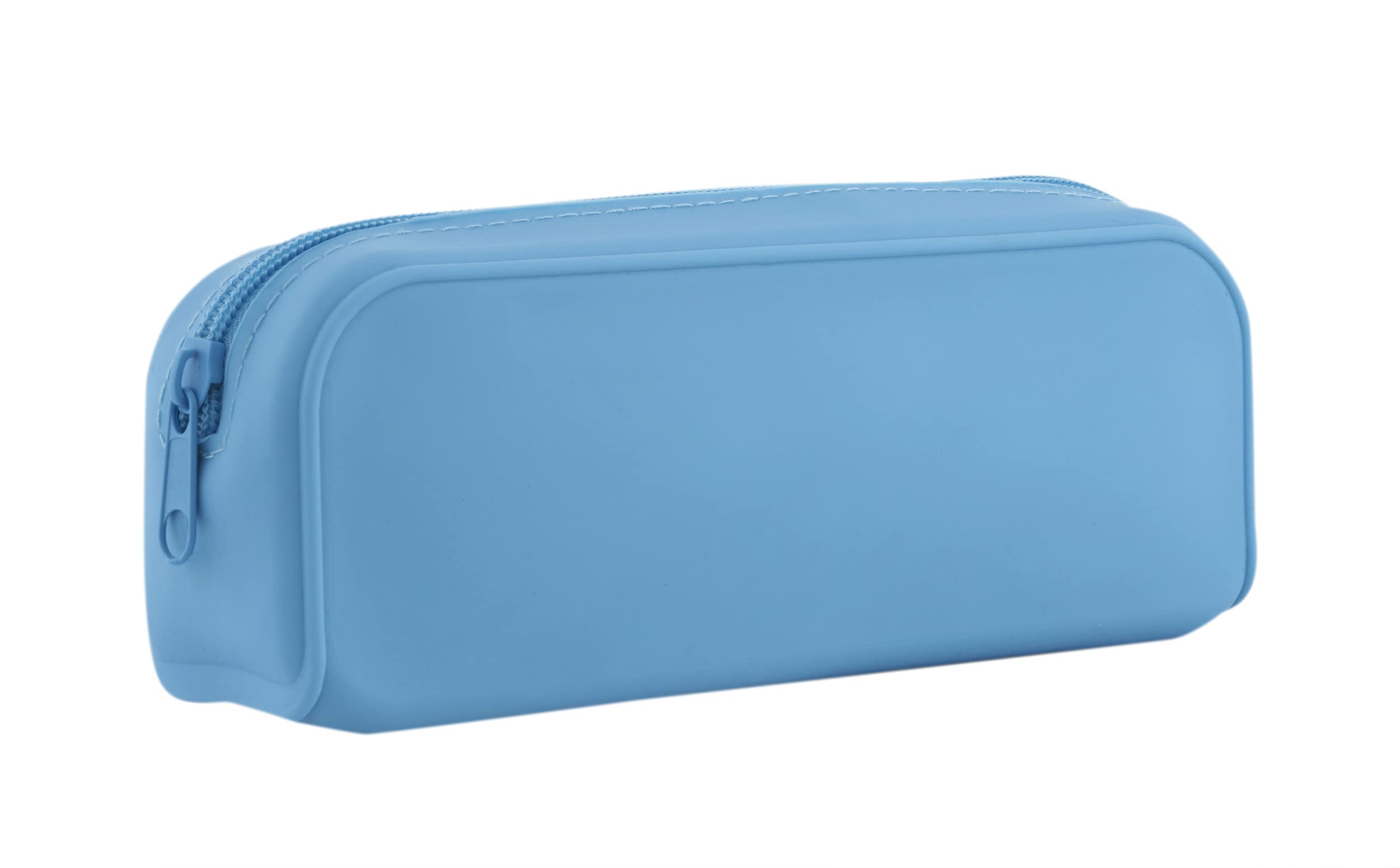 OFITURIA® Silicone Case with Zipper - Children's School Pencil Case with 1 Compartment 195x55x75mm (Light Blue)