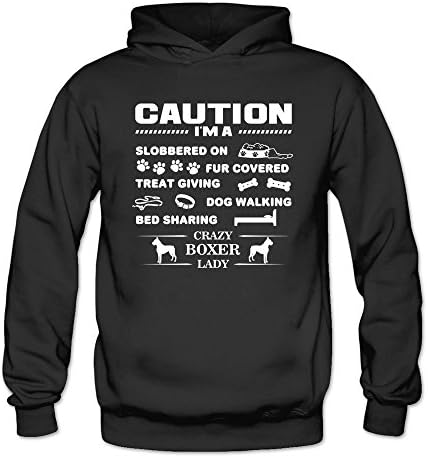 Companies I'm A Crazy Boxer Lady Dog Lover Sweatshirts Women's Black