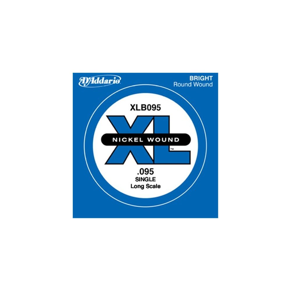D'Addario XLB095 .095 Long Scale Nickel Wound Single String for Bass Guitar