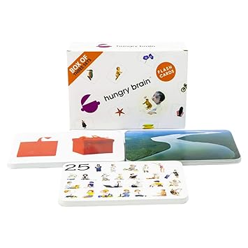Hungry Brain Colour & Shapes, Nature in Motion, Numbers Easy & Fun Early Learning Flash Cards for Kids & Infant (3 Months & 3 Years)