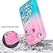 iPhone 4S Case, iPhone 4 Glitter Case for Girls Kids Women, NageBee Liquid Quicksand Waterfall Floating Sparkle Shiny Bling Diamond Cute Case for iPhone 4/4S -Pink/Aqua