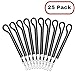 MIFFLIN-USA Lanyard (Black, 36 Inch, 25 Pack), ID Badge Lanyards, Round Woven Lanyards with J-hook