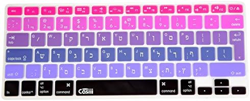 Casiii Arabic English Ultrathin Silicone MacBook Keyboard Cover for Macbook, Macbook Pro, Macbook Air, and iMac, 13, 15, and 17 Inch, With/Without Retina Display (Ombre Purple)