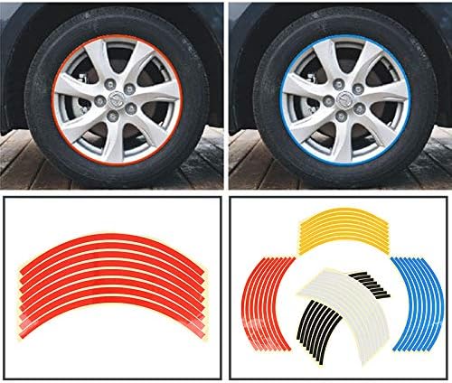 twbbt 8 Pcs Reflective Motorbike (Car) Wheel Rim Stickers/Tape Fits 16-20"