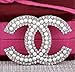 New Fashion womens C.C. diamond rhinestone Brooch Brooches pin Gift Silver