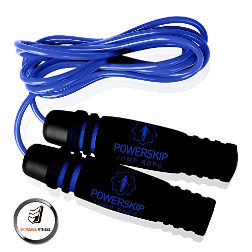 Epitomie Fitness PowerSkip Jump Rope with Memory Foam Handles and Weighted Speed Cable