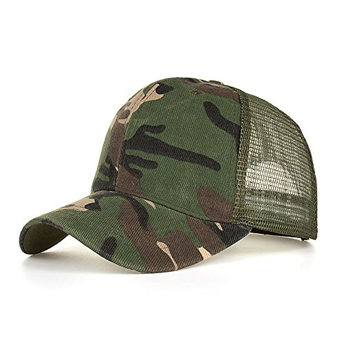 Bravetoshop Camouflage Summer Cap Mesh Hats for Men Women Casual Hats Hip Hop Baseball Caps(Army Green,Free Size) - Thumbnail 2