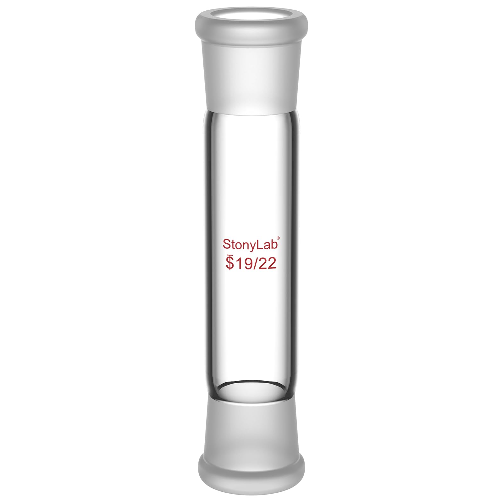 stonylab Borosilicate Glass Straight Connecting Adapter, 70 mm Between Two 19/22 Outer Joints for Laboratory