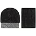 JOYEBUY Men 3 PCS Knitted Set Winter Warm Knit Hat + Scarf + Touch Screen Gloves (Black)