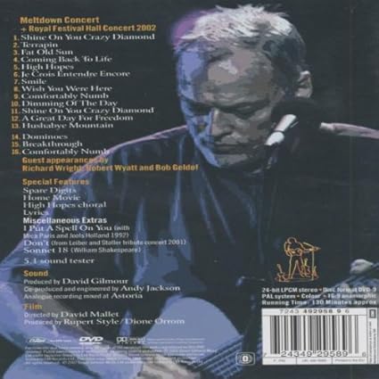 David Gilmour In Concert Dvd 2002 Amazon Co Uk David Gilmour