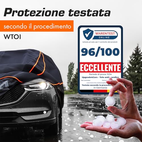 Upgrade4cars Premium Anti-Hail Car Cover for Outdoor Padded and Waterproof | Universal Anti-Scratch Plush Car Cover for Summer and Winter | Car – M (432 x 165 x 119 cm)