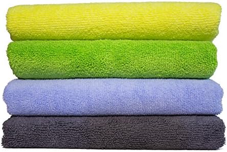 Hemito L-MF Microfiber Multipurpose Cleaning Cloth Set (Multicolor, Pack of 4)