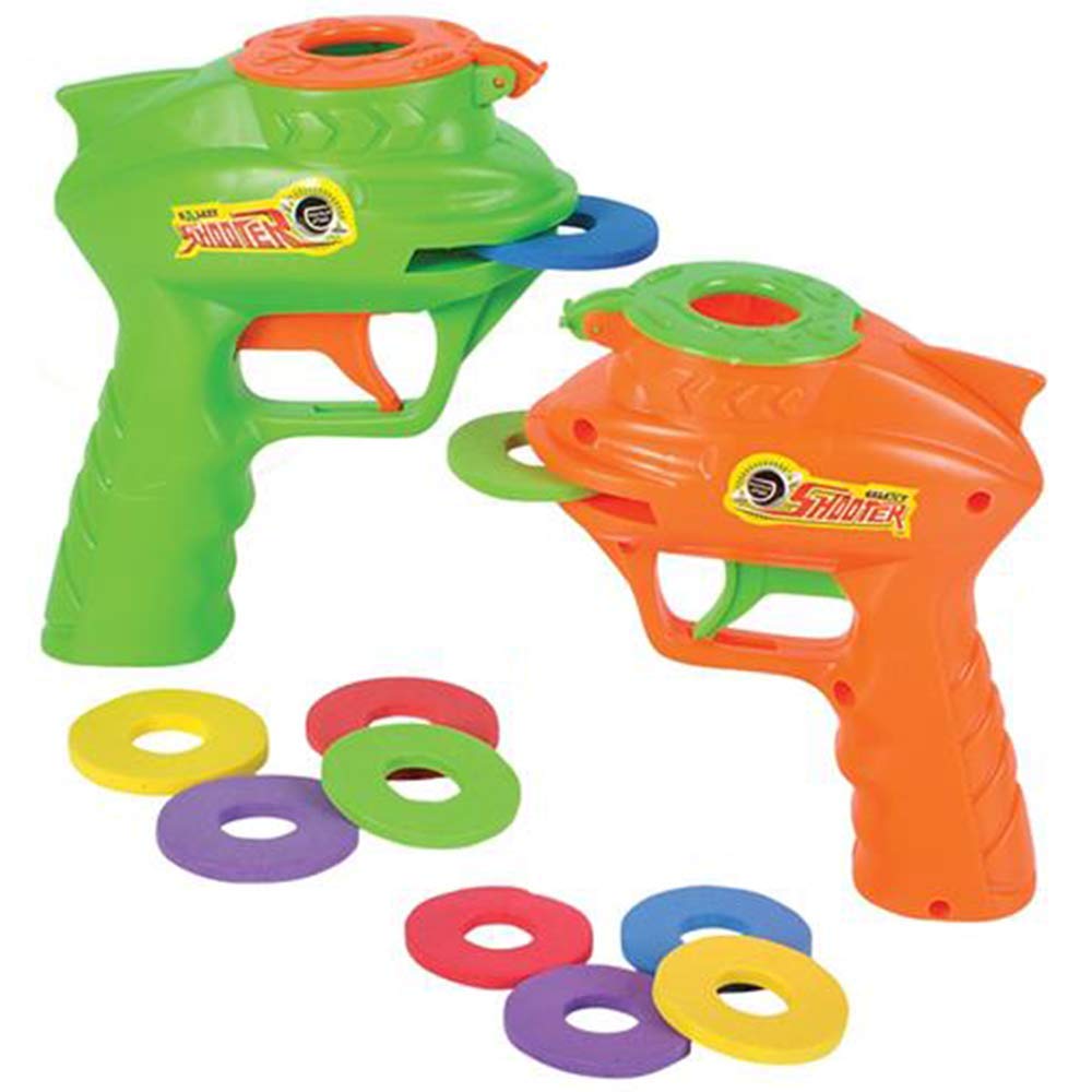 Photo 1 of ArtCreativity Foam Disc Launcher, Set of 2 Disk Shooter Toy Guns with 1 Gun and 5 Flying Disks Each, Outdoor Games and Activities for Summer, Backyard, and Picnic Fun, Best Gift Idea