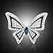 SANWOOD Women's Butterfly Rhinestone Brooch Pin Wedding Bridal Bouquet Jewelry (Silver)