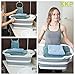 Kool Kitchen Pros Collapsible Laundry Basket - Foldable Plastic Laundry Hamper with a Free Set of 2 Mesh Laundry Bag - Large Pop-Up Clothes Baskets - Space Saving Folding Hampers for Dorm Room