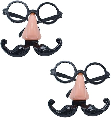 Amazon Nuobesty 2個 おもしろメガネ おかしいメガネ コスプレメガネ 面白メガネ あごひげ 丸眼鏡 ロールプレイ オクタニ イベント 宴会 仮装 グッズ 変身アクセサリー おもちゃ