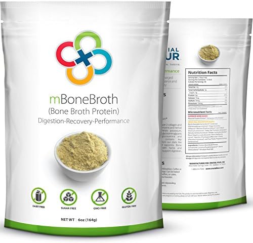 Premium Bone Broth Protein Powder - Includes Collagen, Mushrooms, Beta-Glucans & Herbs - Keto & Paleo Friendly Natural Chicken Bone Broth Protein Powder - 6oz