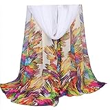 Datework Women Long Soft Wrap Shawl Chiffon Scarf (Beige)
