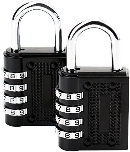Combination Lock padlock Hsakei 2 Pack 4 Digit Padlock for School, Employee, Gym &amp; Sports Locker, Case, Toolbox, Fence, Hasp Cabinet &amp; Storage