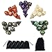 SmartDealsPro Pearl Polyhedral Dice Sets with Drawstring Pouches for Dungeons and Dragons DND RPG MTG Table Games D4 D6 D8 D10 D% D12 D20 (35PCS)