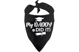 PWHAOO 1 Piece Graduation Announcement Gift My Mommy/Daddy Did It Graduation Bandana for Dog (did it Daddy d)