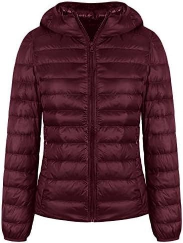FADTOP Women's Hooded Packable Ultra Light Weight Short Down Jacket Down Coat