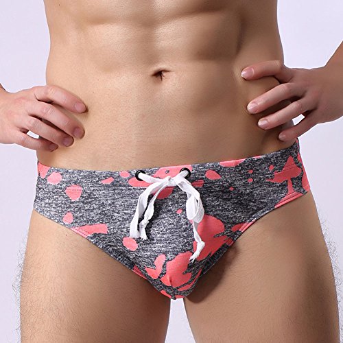 Afco Men's Swimming Briefs,Camouflage Swimwear Pants Shorts Boxers Underwear Trunks Swimsuits Size L (Pink) - Thumbnail 6
