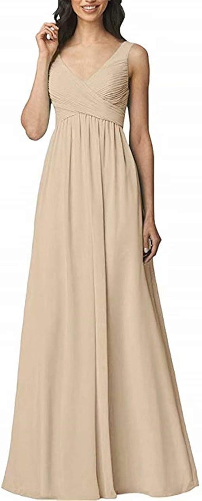champagne chiffon bridesmaid dresses