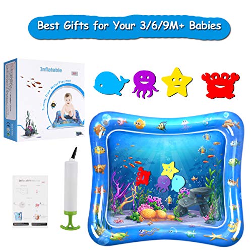 Baby Water Mat Tummy Time - TFS Inflatable Water Play Mat for Babies Toddlers Infants Newborns' Toys Gifts - Best Sensory Water Activity Mats with Pump - Age for 3 4 5 6 7 8 9 Months - Thumbnail 6