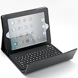 KLAREN Bluetooth Wireless Keyboard with Leather Case Stand Cover iPad2 iPad3 iPad4 With Charging Cable