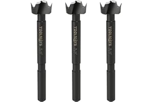TOOLMAYS 5/8" Forstner Drill Bits, 3Pcs Forstner Bit Set for Wood, 5/8" Drilling Bit Woodworking Hinge Cutter Tool Kits for Wood Plywood Plastic